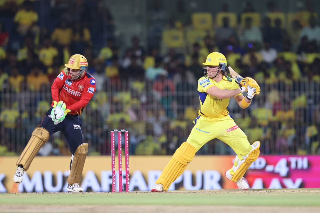 Dewald Brevis batting for CSK against PBKS